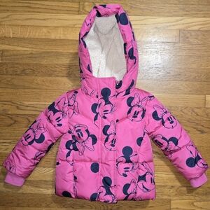 Baby GAP × Disney Pink Minnie Mouse Kids Puffer Jacket